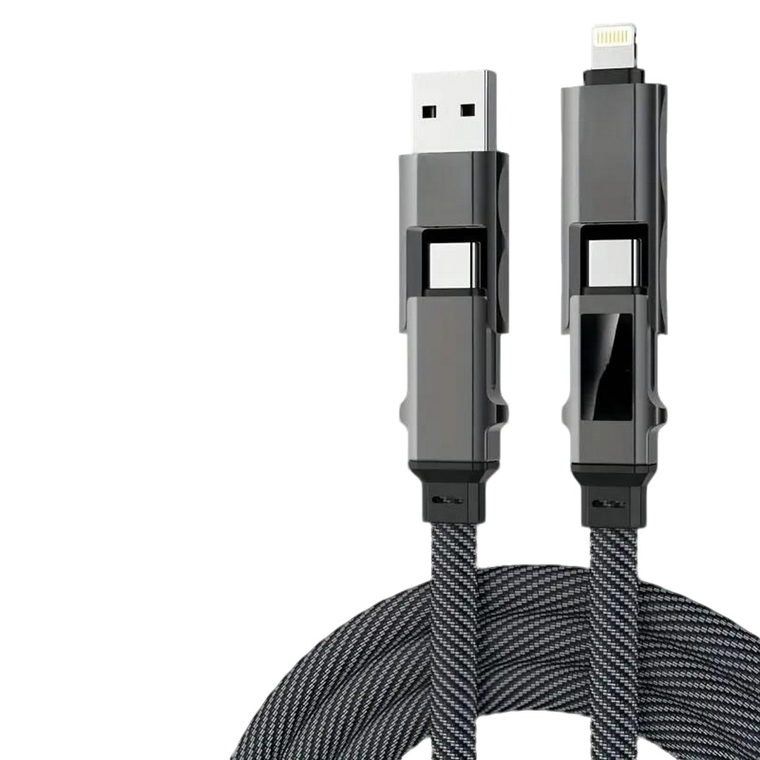 Conectores USB-A, USB-C y Lightning del cable 4-en-1